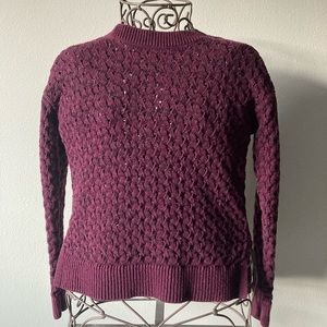 Ann Taylor Loft open knit sweater in maroon